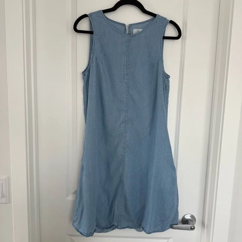 THREAD + SUPPLY | Blue Sleeveless Dress with Pockets - Picture 2 of 12